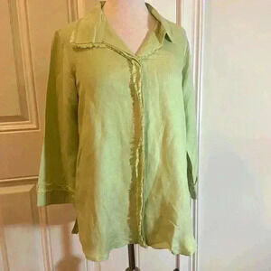 Toofan size small, aloe colored linen shirt, NWT